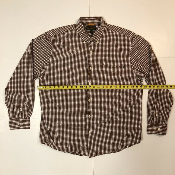 Timberland Long Sleeve Button Down Casual Shirt, XL, Red/White Checks, Cotton - Picture 5 of 8